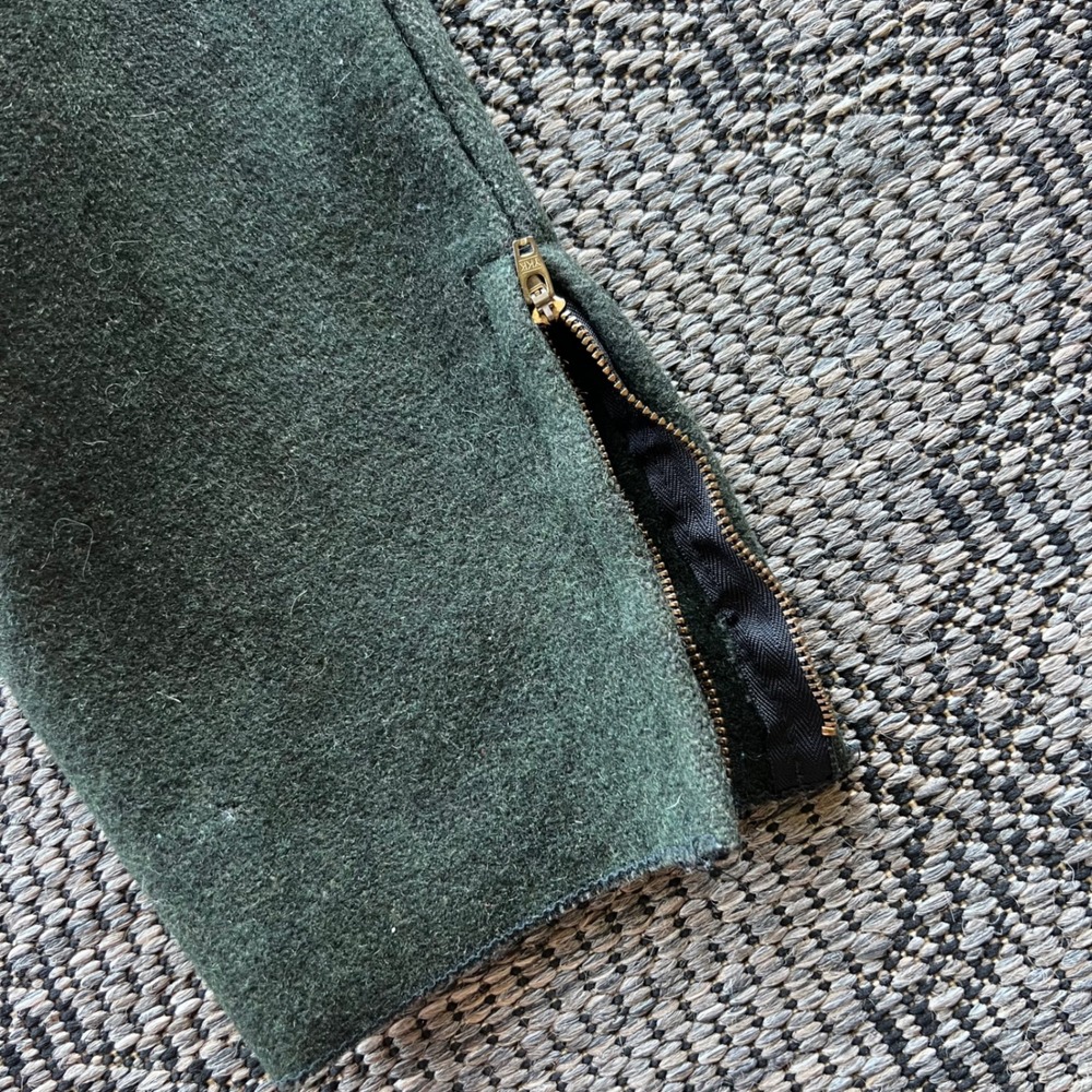 Vintage Big Bill Pants Mens 31x28 Forest Green Wool Hunting 1970s Zipper Cuff - Picture 4 of 7